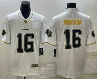 Men's San Francisco 49ers #16 Joe Montana White Gold Stitched Jersey,We sell and wholesale Men's San Francisco 49ers #16 Joe Montana White Gold Stitched Jersey on line form chian!